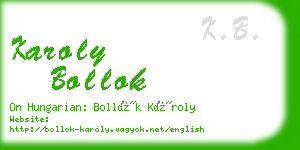 karoly bollok business card